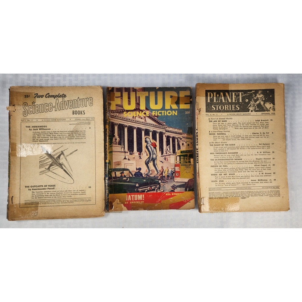 Lot Science Adventure #5 1952 Future Science Fiction 1953 Planet Stories #2 1952